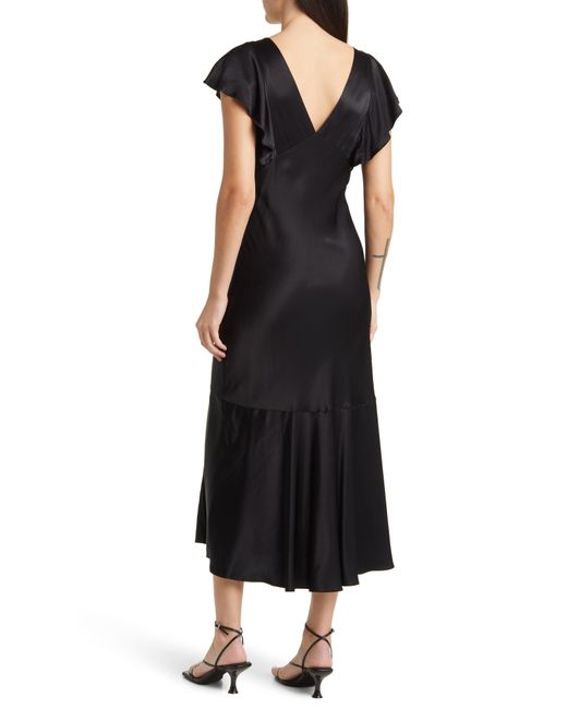 Rails Black Dina Flutter Sleeve Midi Dress