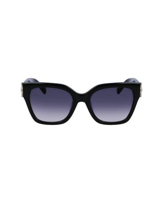 Longchamp Blue 55Mm Rectangular Sunglasses
