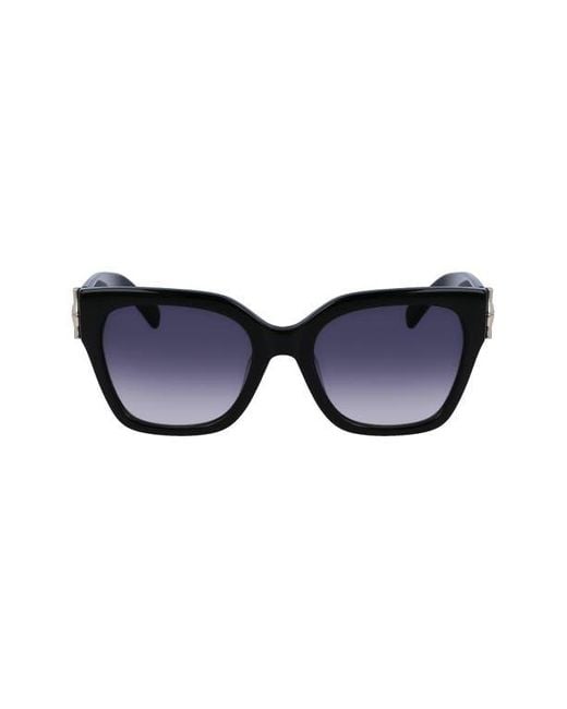 Longchamp Blue 55Mm Rectangular Sunglasses
