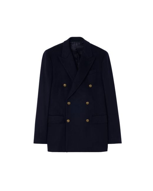 Burberry Blue Cashmere Tailored Jacket for men