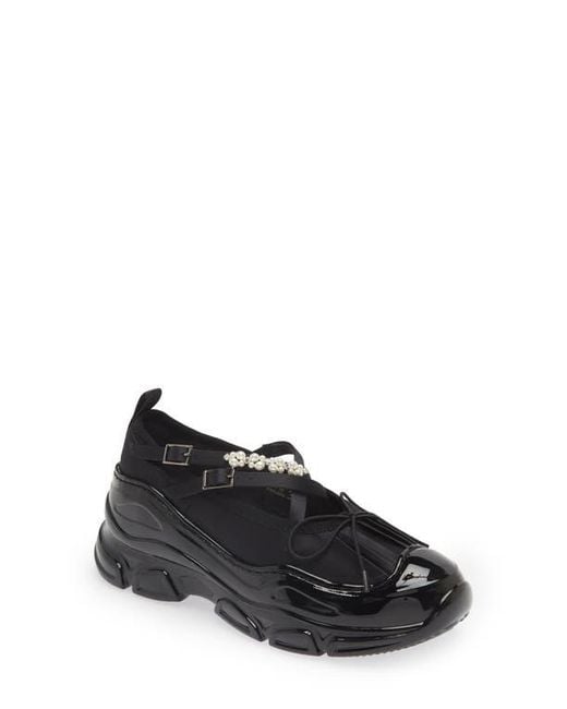 Simone Rocha Black Classic Crisscross Strap Tracker Sneaker