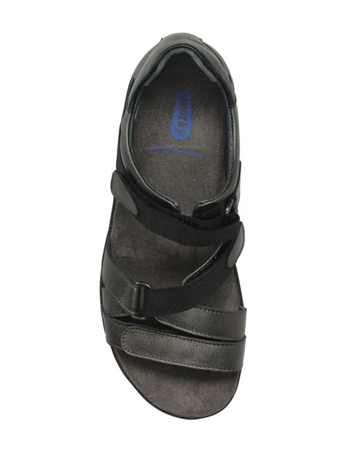 Wolky Black Desh Ankle Strap Wedge Sandal