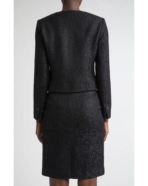 St. John Black Compact Tape Tweed Jacket