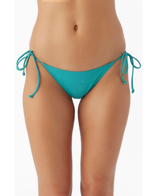 O'neill Sportswear Blue Saltwater Solids Maracas Side Tie Bikini Bottoms