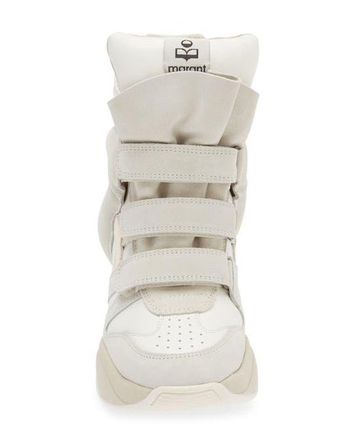 Isabel Marant White Balskee Hidden Wedge High Top Sneaker