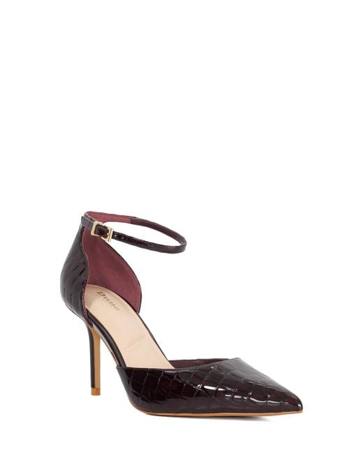Dune Metallic Calmness Ankle Strap Pointed Toe Pump