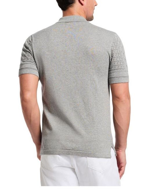 Robert Graham Gray Delmar Pointelle Cotton Button-Up Sweater for men