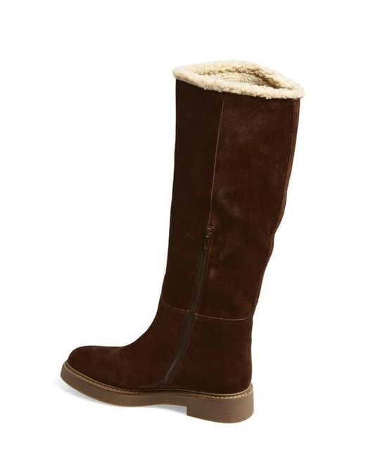 Jeffrey Campbell Brown Zabini Faux Shearling Lined Knee High Boot