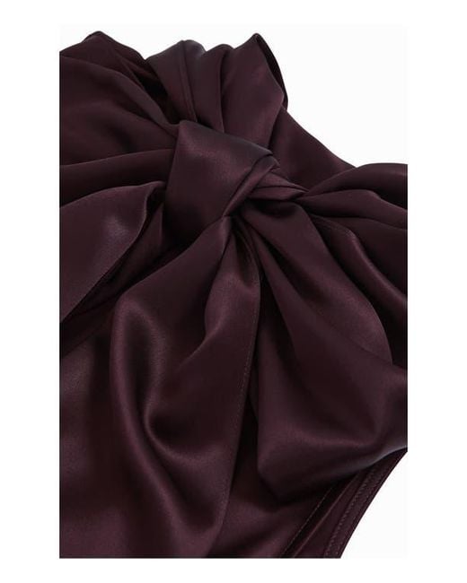 Reiss Brown Fae Scarf Sleeveless Satin Maxi Dress