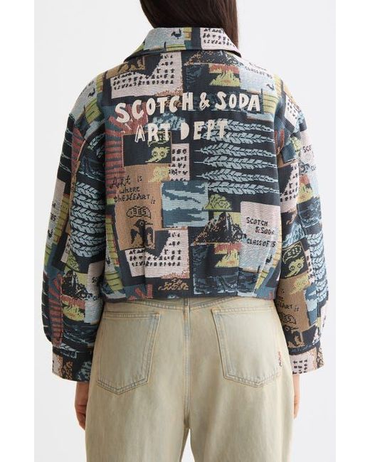 Scotch & Soda Multicolor Art Department Collage Cotton Blend Jacquard Jacket