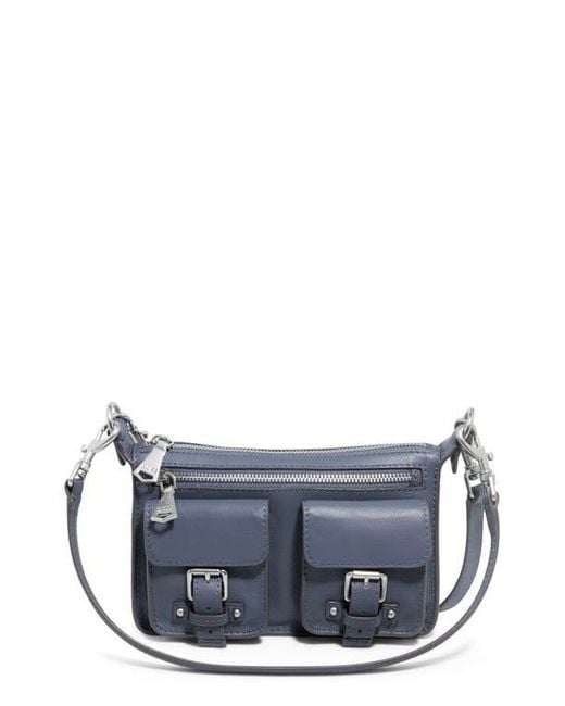 Aimee Kestenberg Blue Mini Saddle Up Convertible Leather Crossbody Bag