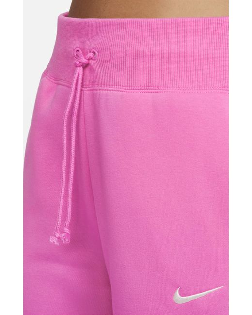 Nike Pink Sportswear Phoenix High Waist Wide Leg Sweatpants