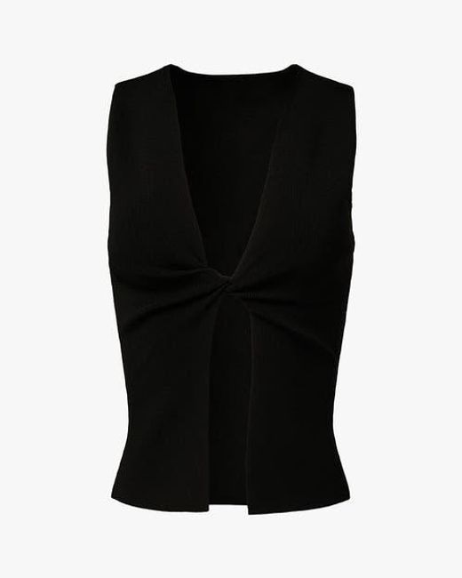 WeWoreWhat Black Twist Front Flyaway Tank