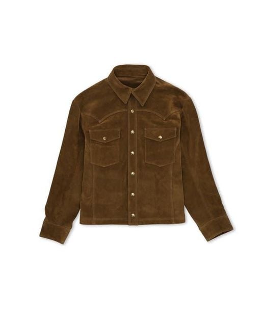 Fortela Brown Suede Western Jacket for men