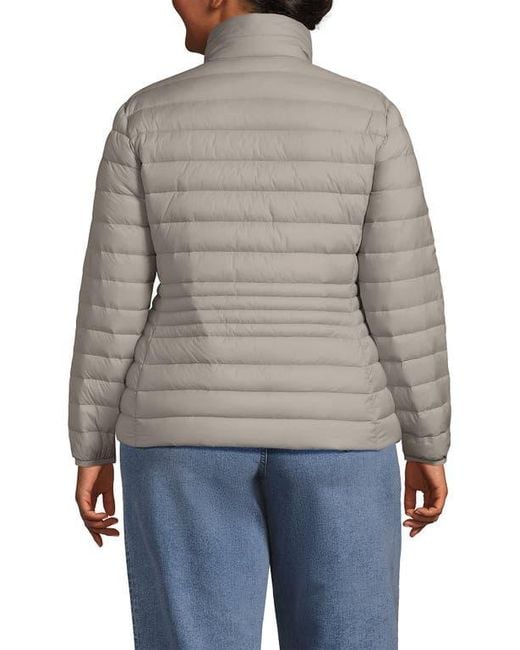 Lands' End Gray Wanderweight Ultralight Packable Down Jacket