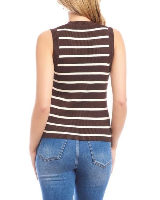Karen Kane Blue Stripe Rib Sweater Tank
