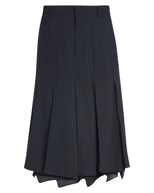 スカート sacai 23AW Chalk Stripe Skirt 23-06991 Sacai Chalk Stripe Mixed Media Skirt in Blue | Lyst