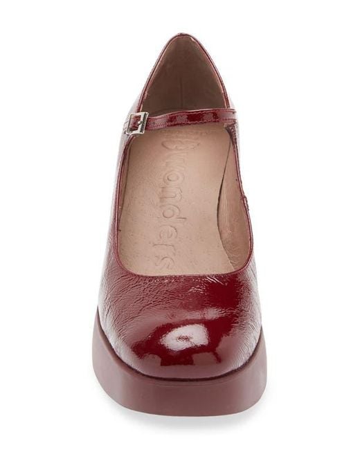 Wonders Red Mary Jane Platform Pump