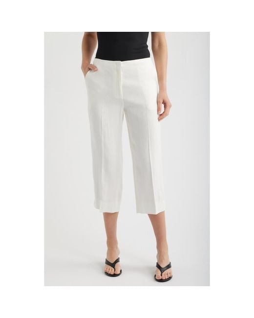 Theory White Slit Capri Pants