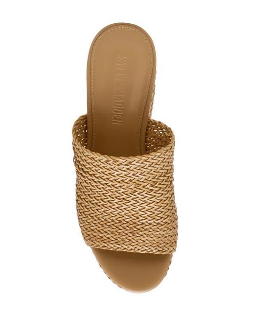 Steve Madden Natural Cassi Platform Wedge Slide Sandal