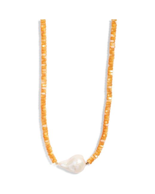 Frasier Sterling Metallic Amalfi Baroque Freshwater Pearl Necklace