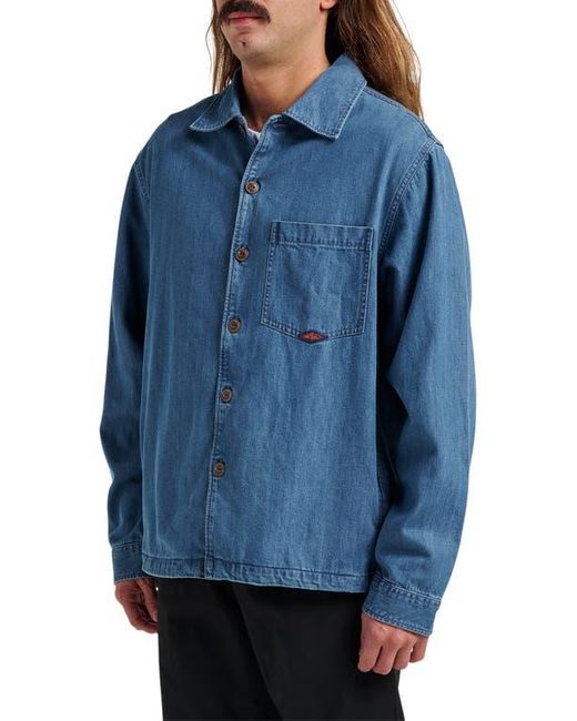Quiksilver Blue Denim Button-Up Overshirt for men