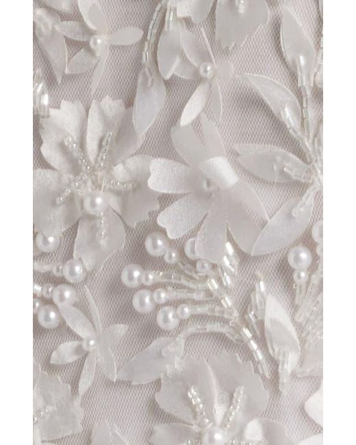 Pisarro Nights Black 3D Floral Bodice Beaded Gown