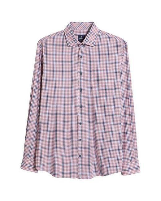 Johnnie-o Purple Elson Check Stretch Button-Up Shirt for men