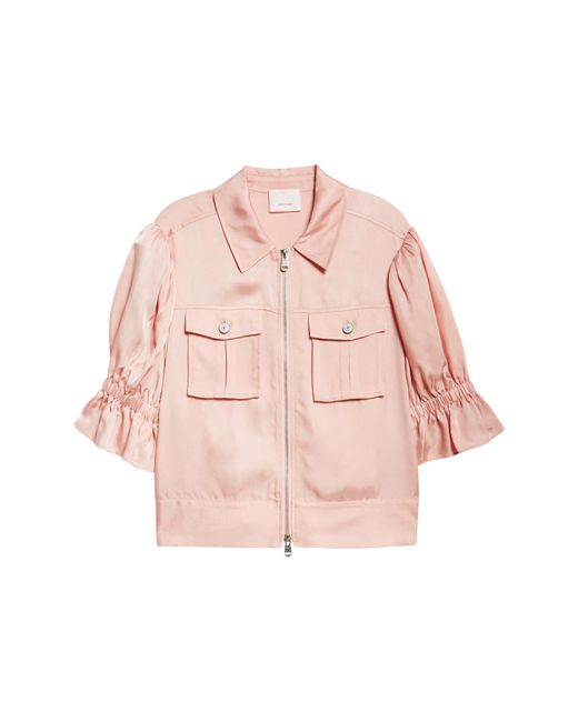 Cinq À Sept Pink Holly Ruffle Sleeve Jacket