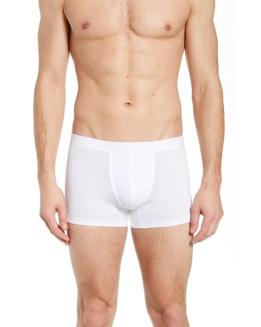 Hanro White Cotton Essentials Cotton Boxer Brief for men