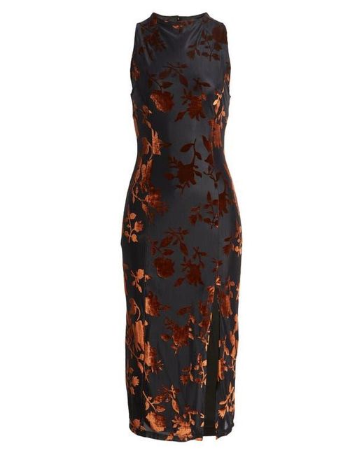 最終　Floral Velour Jacquard High Neck Dres Floral Jacquard High Low Gown by Hutch | Rent the Runway