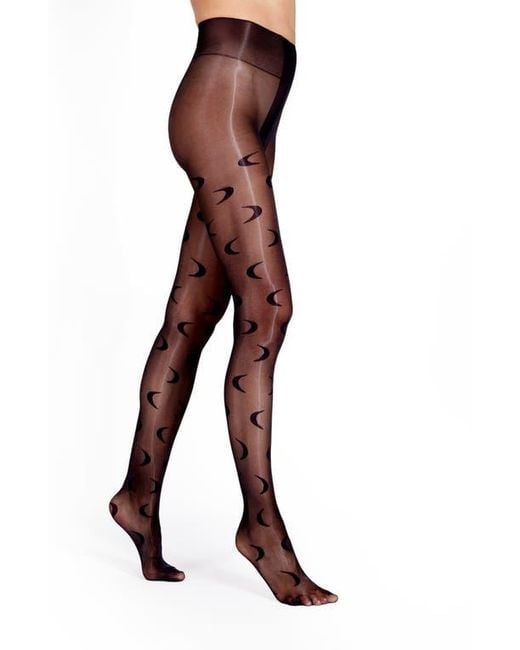 LECHERY Black Moon Pattern Tights
