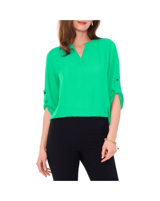 Chaus Green Split Neck Blouse
