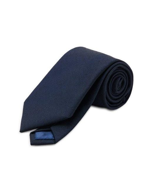 Mango Blue Solid Wool Blend Tie for men