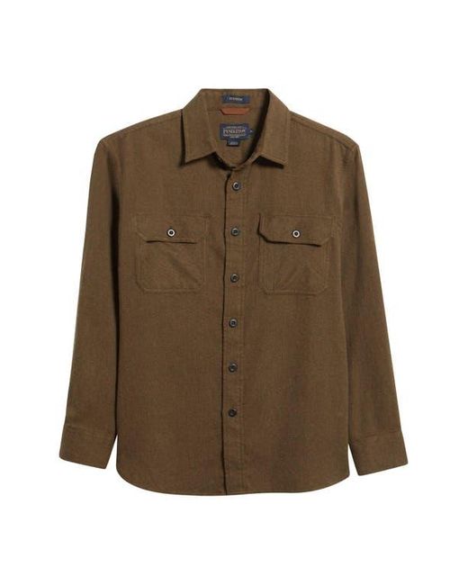 Pendleton Brown Burnside Solid Flannel Button-Up Shirt for men