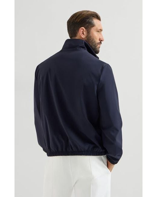 Brunello Cucinelli Blue Reversible Logo Jacket for men