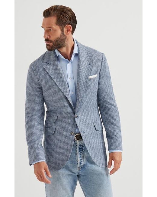 Brunello Cucinelli Blue Check Deconstructed Blazer for men