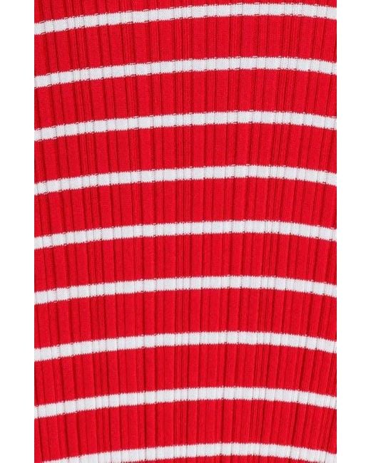 FREEMARKET Red Stripe Rib Midi Dress
