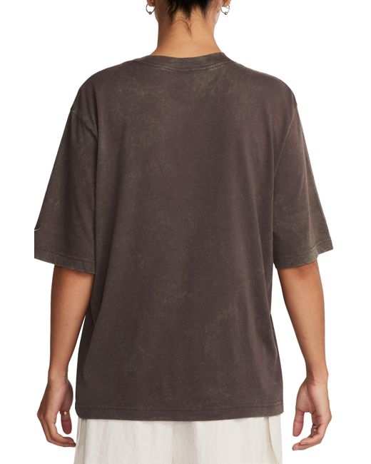 Nike Brown Just Do It Boxy Embroidered T-shirt