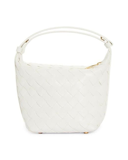 Bottega Veneta White Candy Wallace Intrecciato Handheld Pouch
