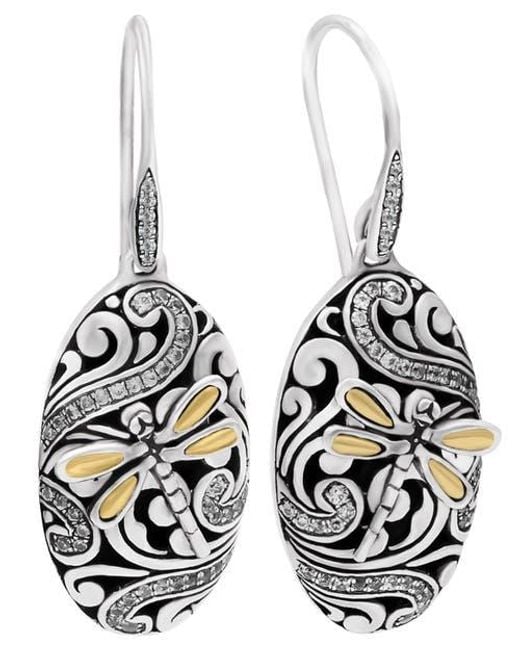 DEVATA Black Dragonfly Earrings