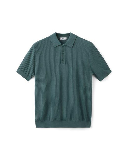 Mango Green Rib Polo for men