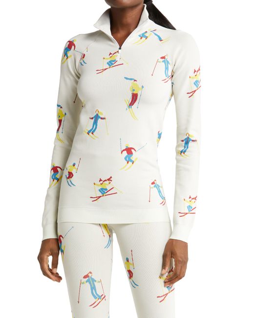 Sweaty Betty Ski Jacquard Half Zip Base Layer Pullover in White Lyst