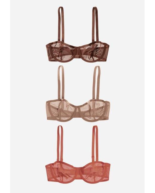 CUUP Blue The Balconette Mesh Underwire Bra