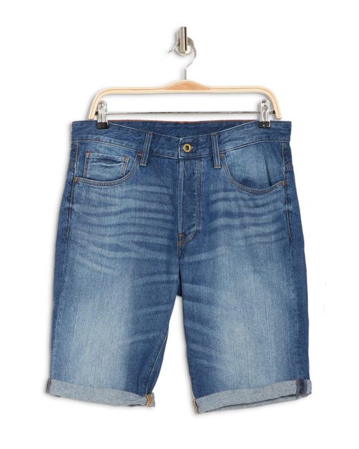 G-Star RAW Blue Slim Fit Denim Shorts for men