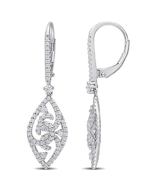 Julianna B Women's Metallic Moissanite Leverback Dangle Earrings