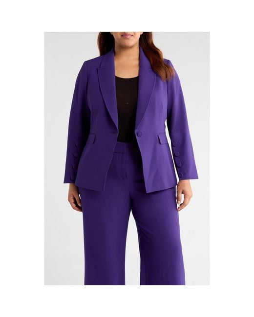 Tahari Blue One-Button Blazer