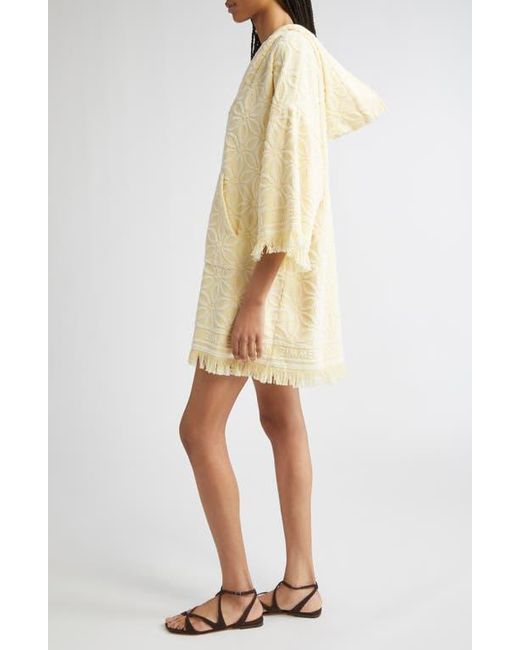 Zimmermann Coco Jacquard Terry Cloth Hooded Dress in Yellow