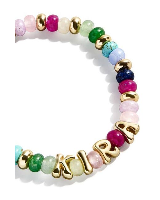 BaubleBar Green Semiprecious Custom Beaded Stretch Bracelet
