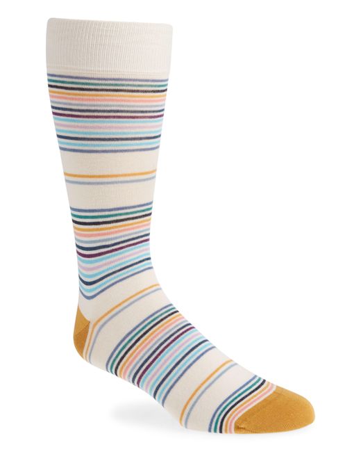 Paul Smith White Elton Stripe Crew Socks for men
